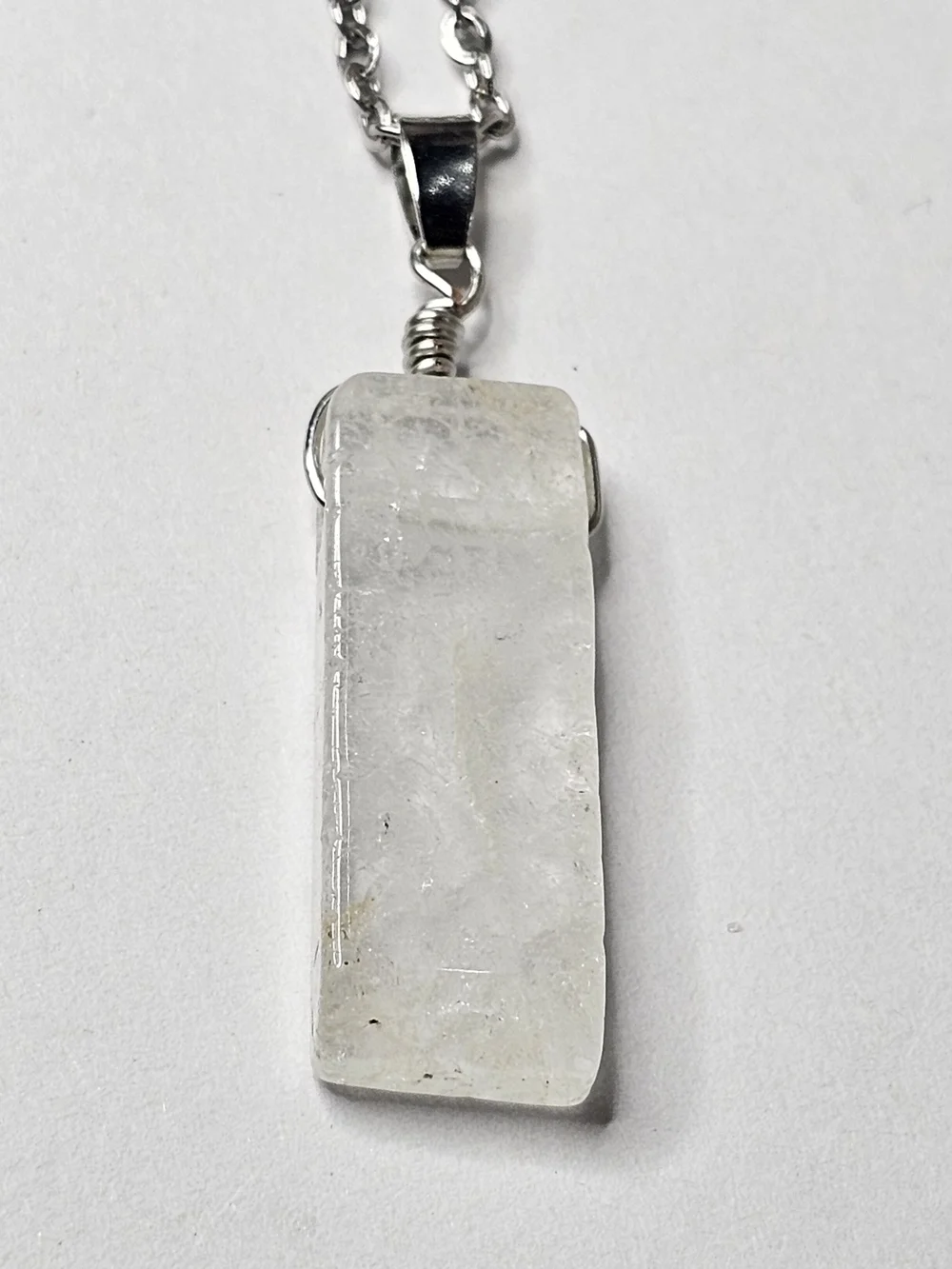 Sterling Silver Quartz Pendant Necklace - Unbranded MEN/WOMEN